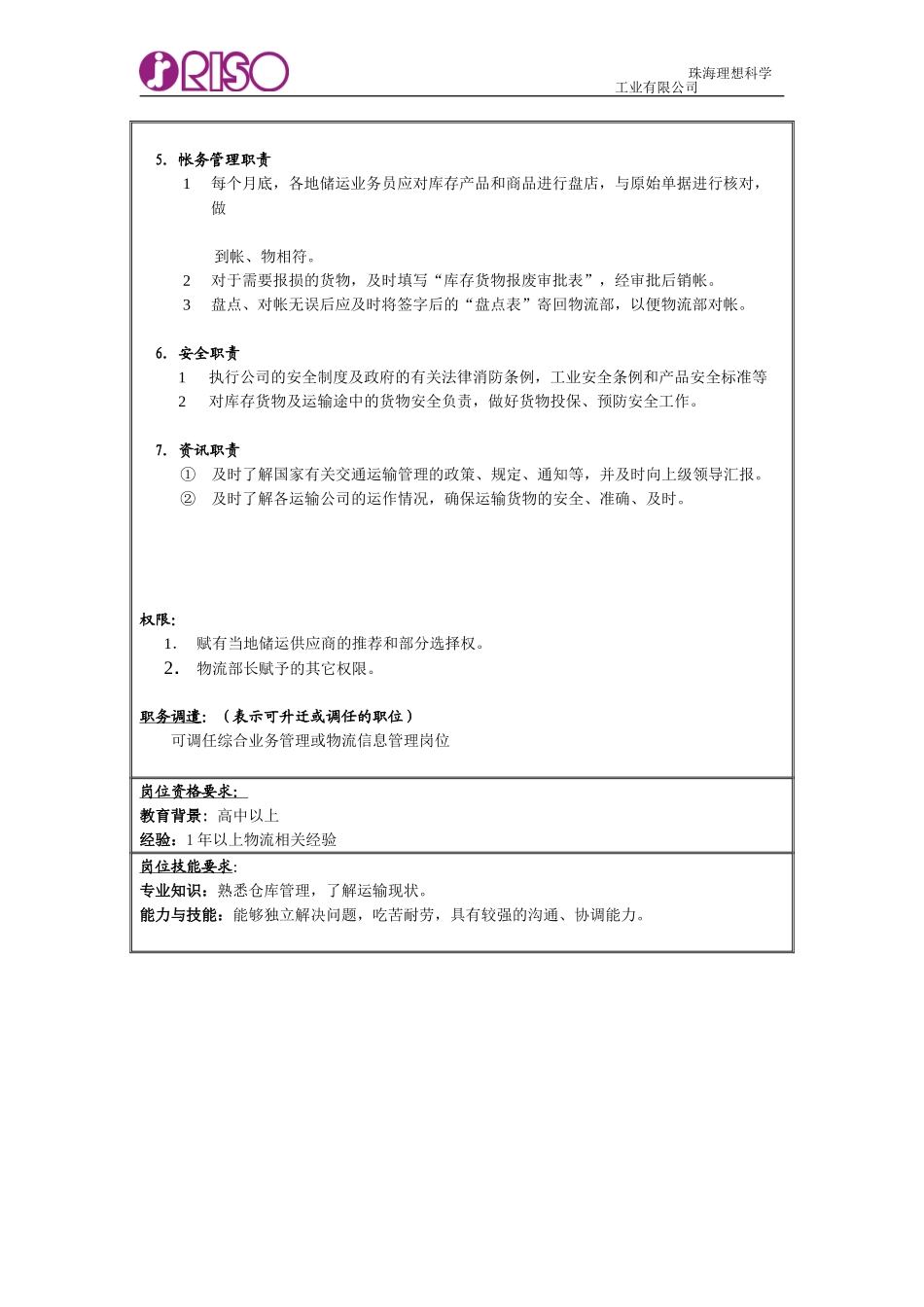 储运业务岗位说明书.doc_第2页