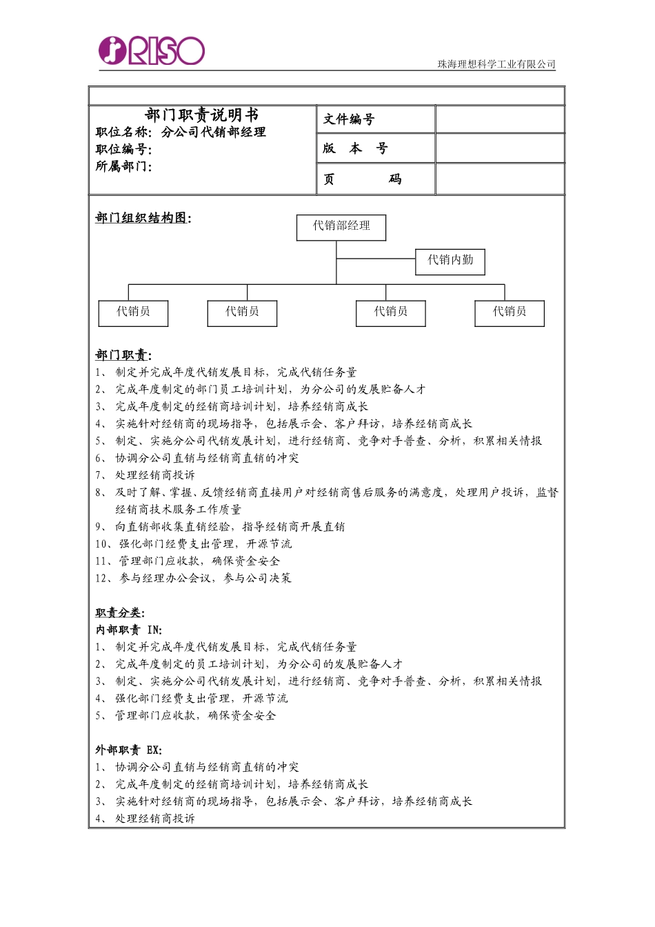 南京分公司部门职责说明书.doc_第2页