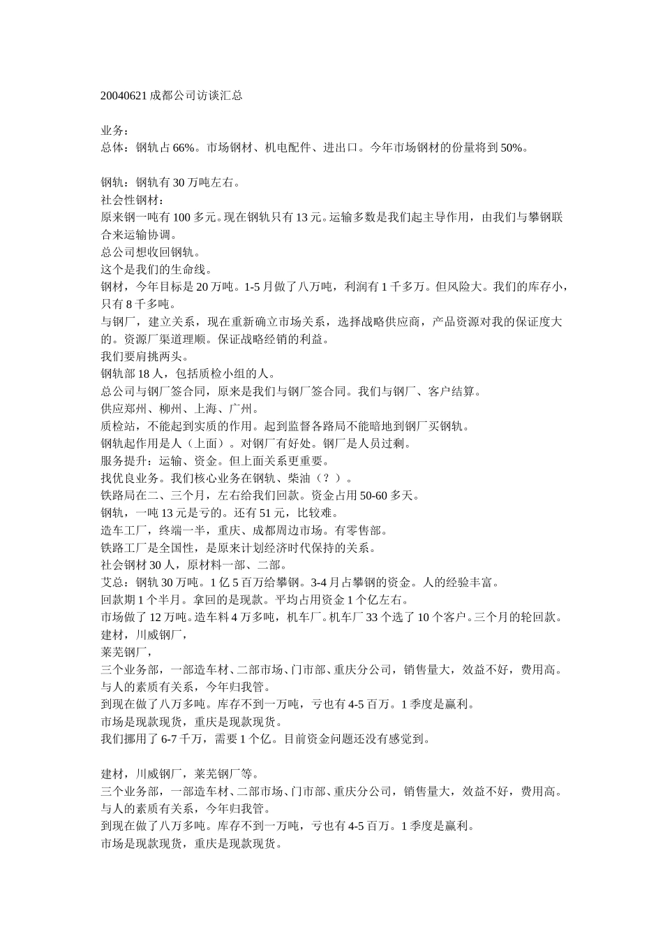 20040621成都公司访谈汇总.doc_第1页
