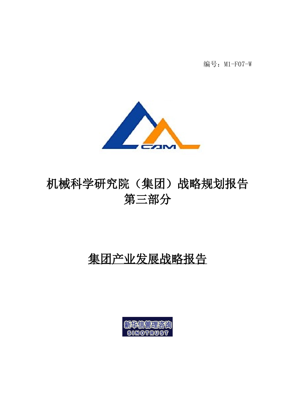 M1-F07-W集团产业发展战略报告.doc_第1页