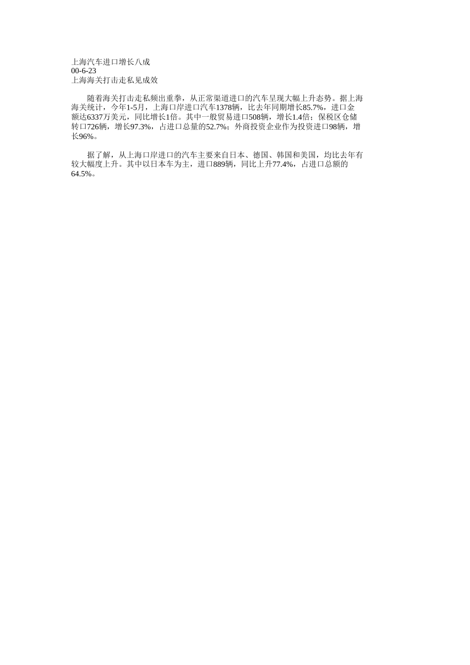 上海汽车进口增长八成.doc_第1页