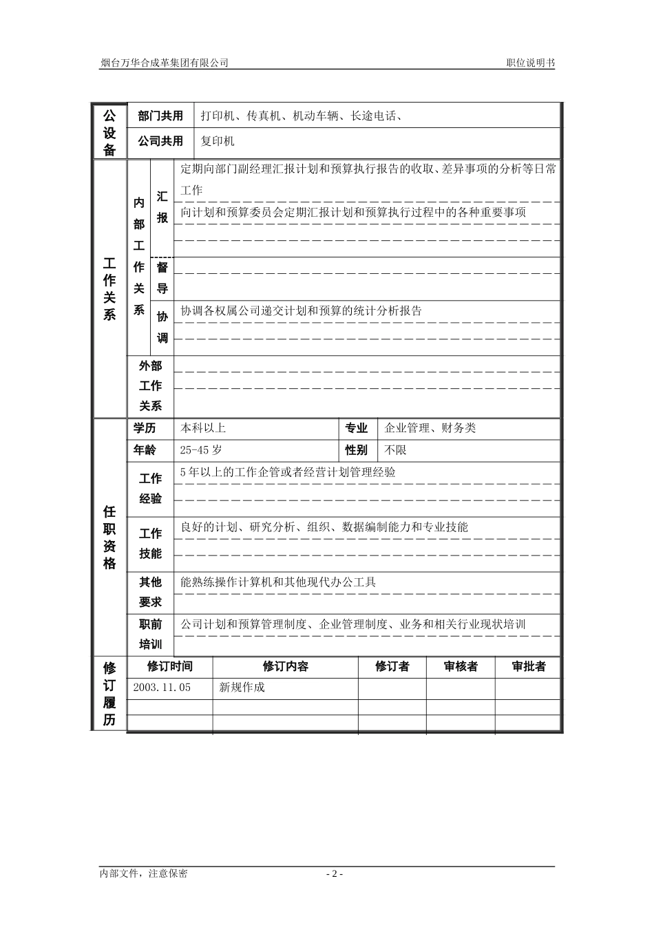 3资产管理部_经营计划_职位说明书.doc_第2页