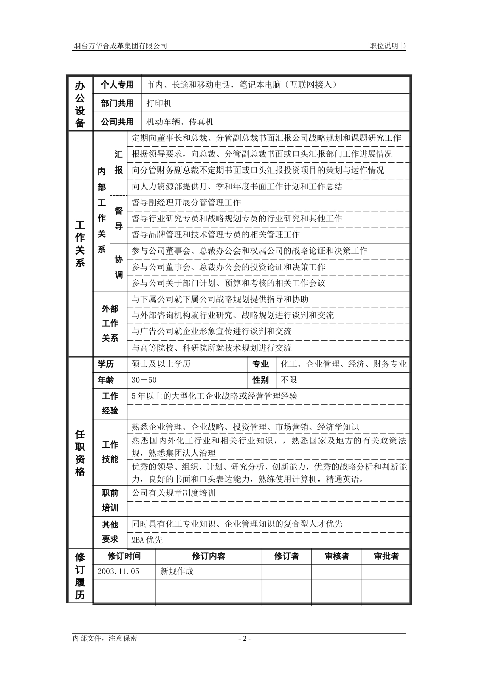 0战略发展部_经理_职位说明书.doc_第2页