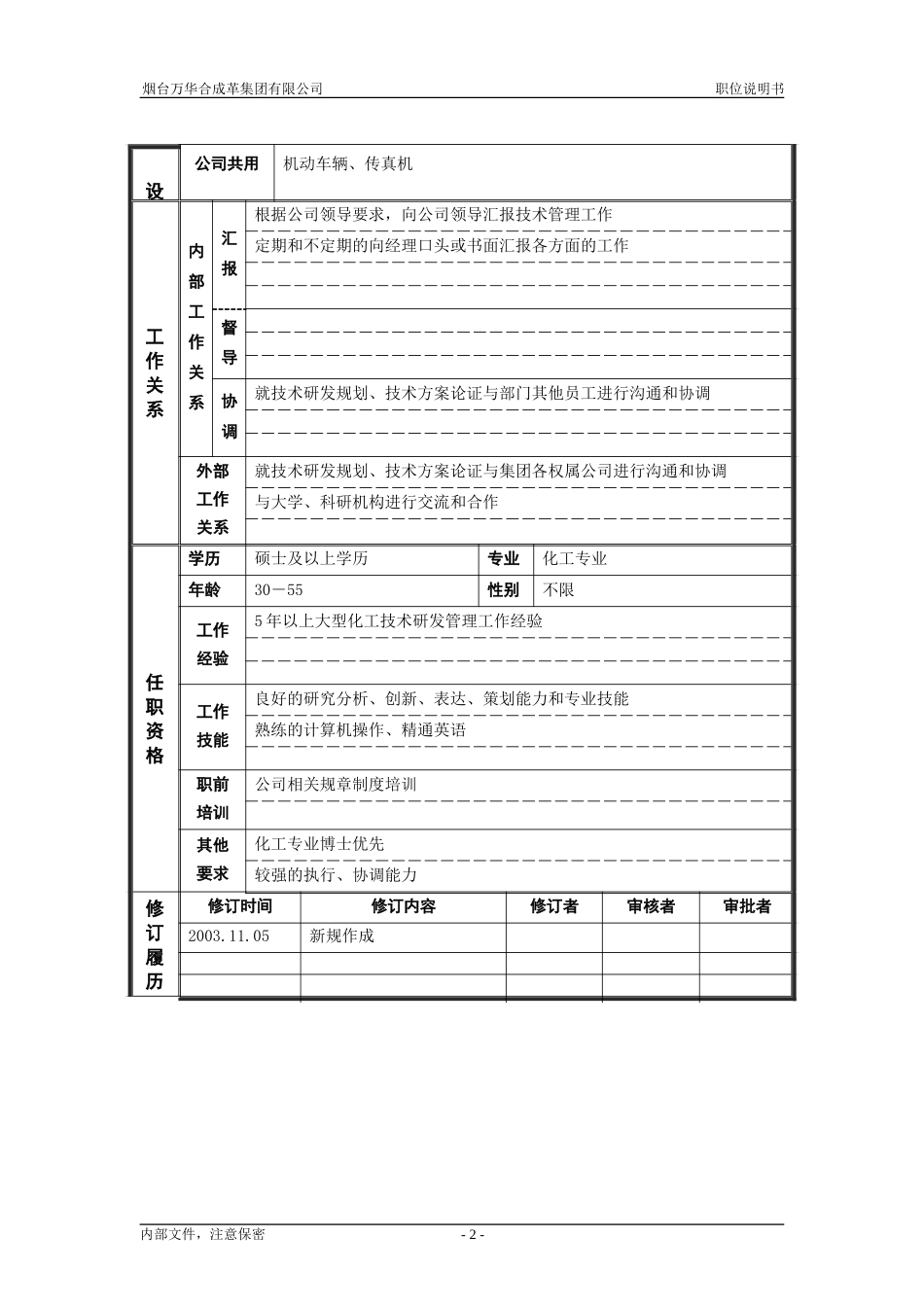 4战略发展部_技术管理_职位说明书.doc_第2页