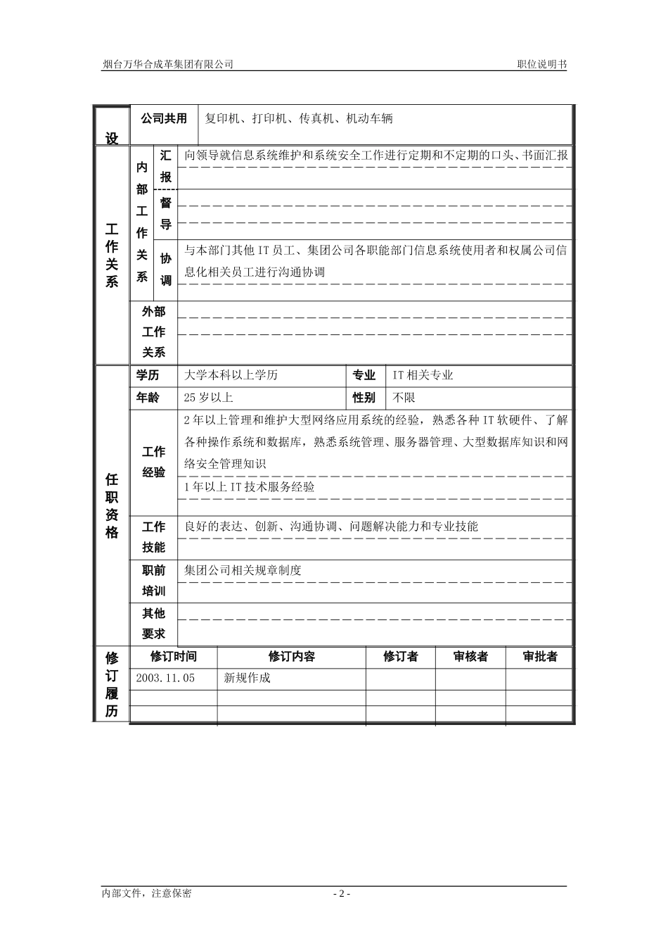 7战略发展部_信息技术支持_职位说明书.doc_第2页