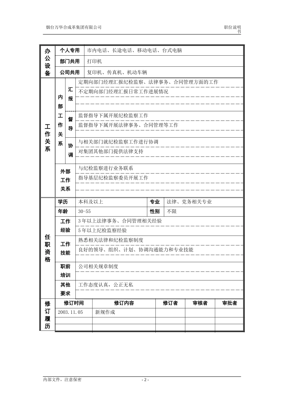 2审计监察部_副经理职_位说明书.doc_第2页