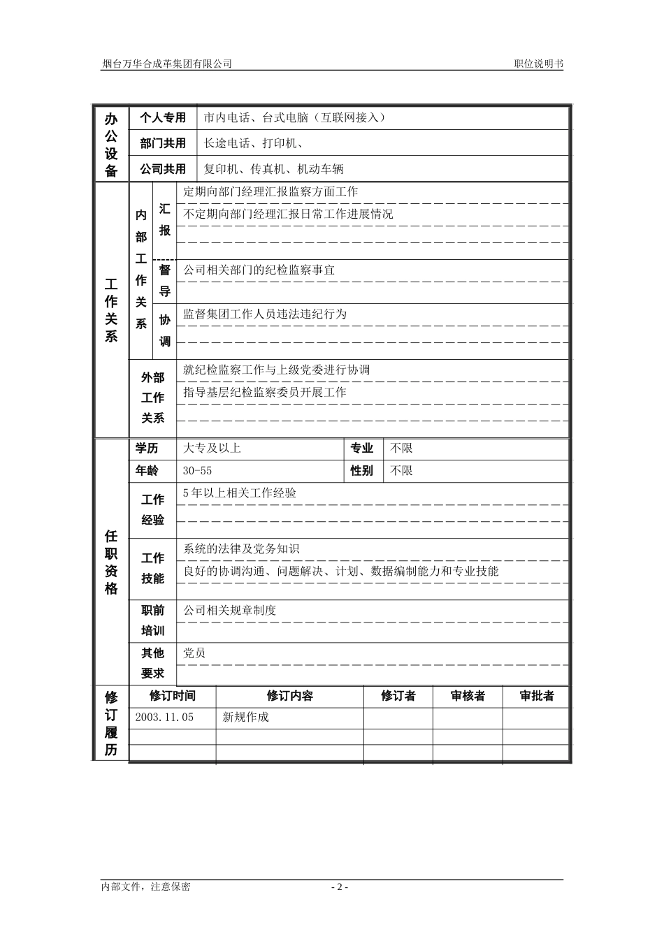4审计监察部_纪检监察_职位说明书.doc_第2页