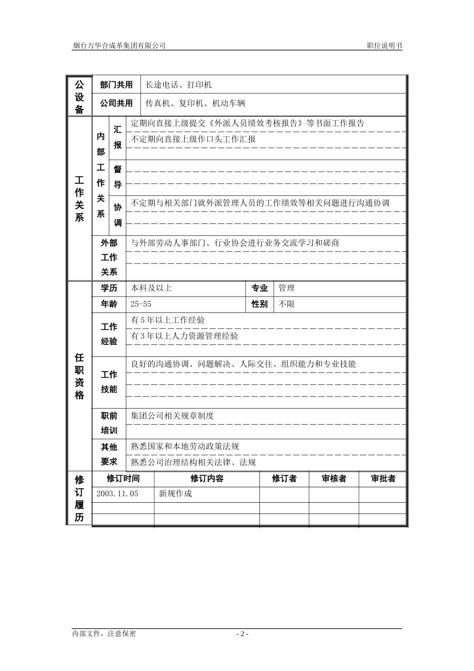 8人力资源部_外派人员管理_职位说明书.doc_第2页