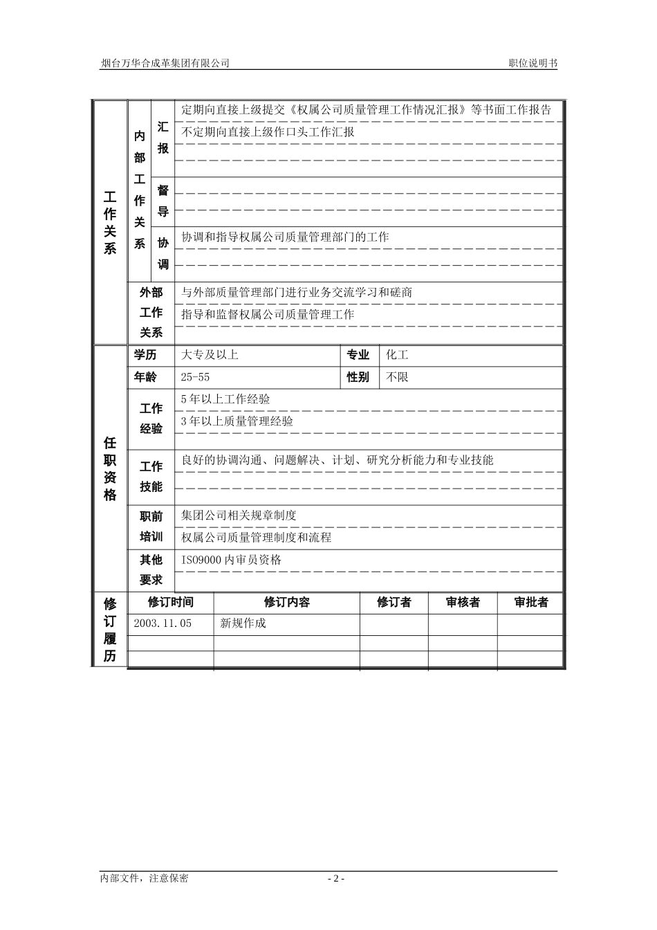 4经营协调部_质量管理_职位说明书.doc_第2页