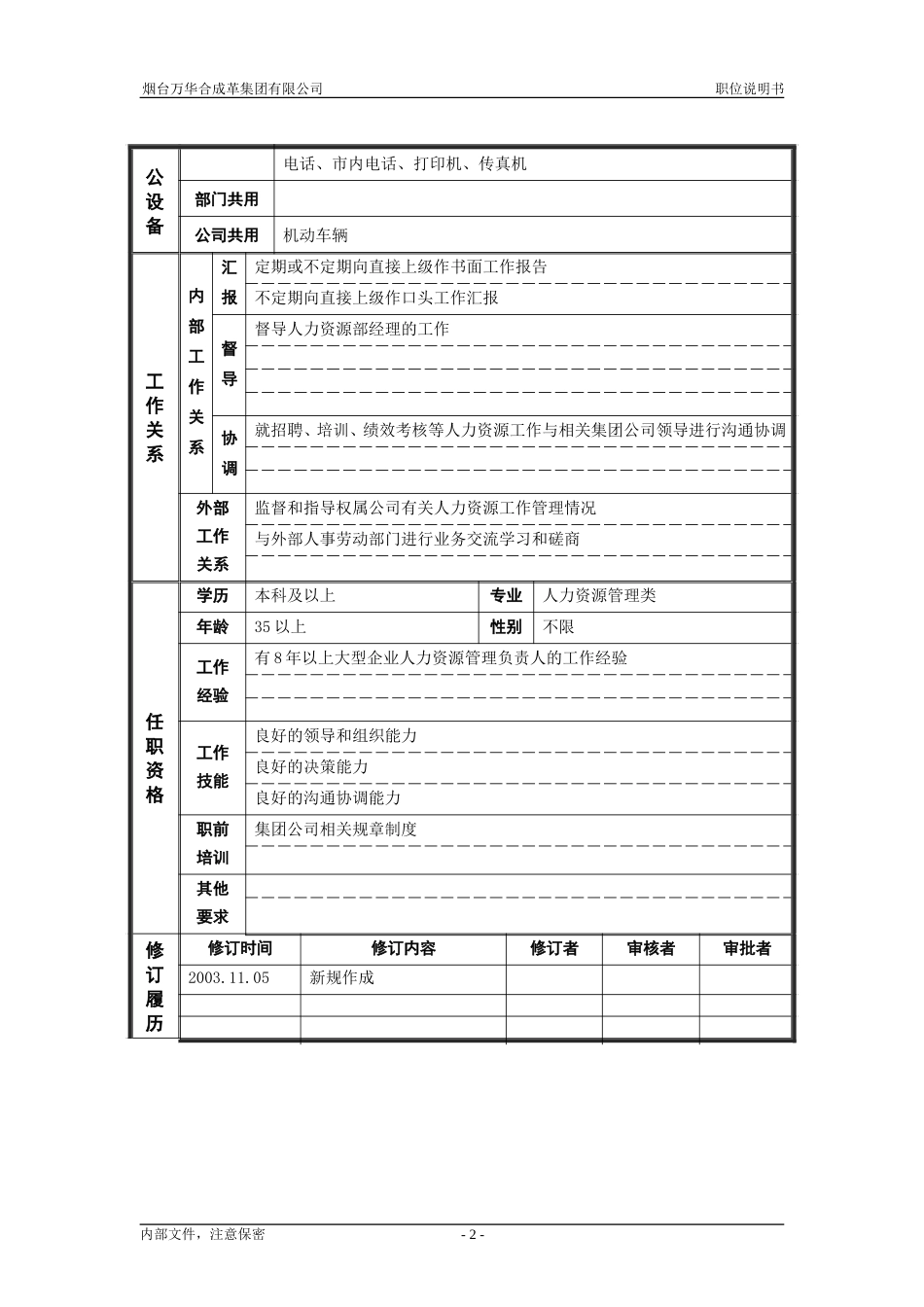职位说明书－人力资源副总裁.doc_第2页