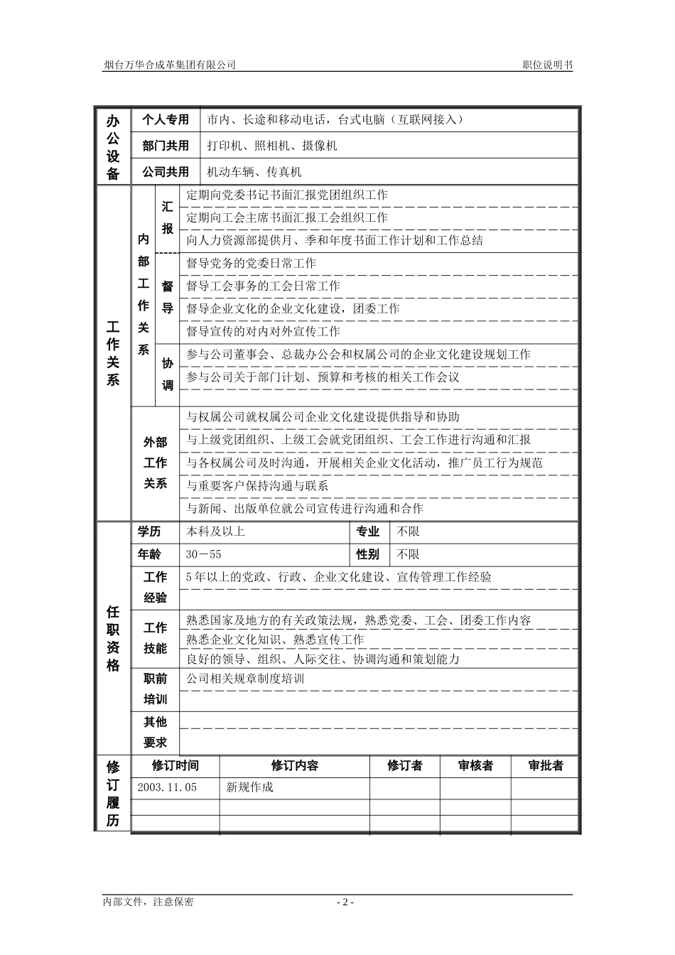 1党群工作部_主任_职位说明书.doc_第2页