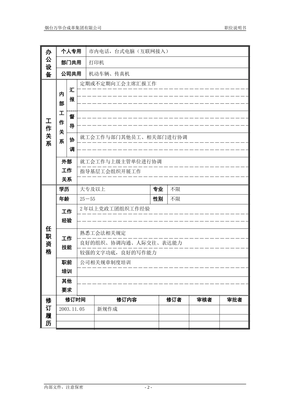 3党群工作部_工会事务_职位说明书.doc_第2页
