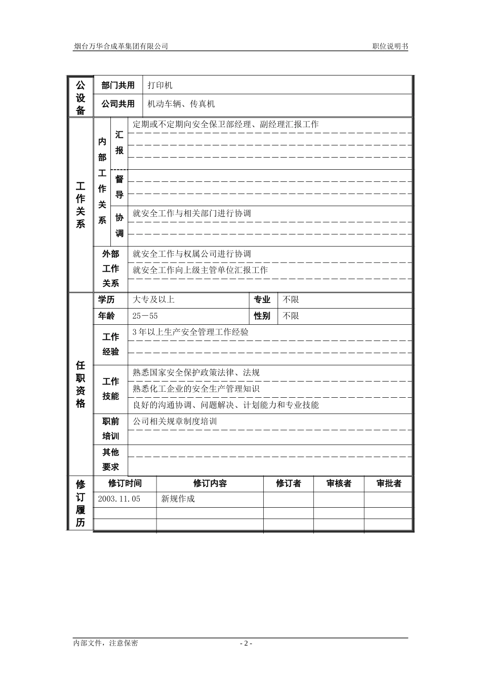 3安全保卫部_安全管理_职位说明书.doc_第2页