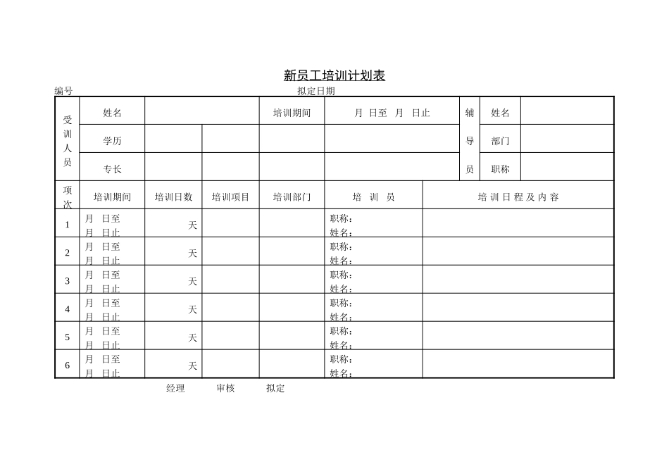 新员工培训计划表.doc_第1页