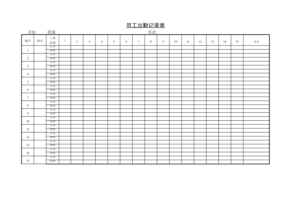 员工出勤记录表.doc_第1页