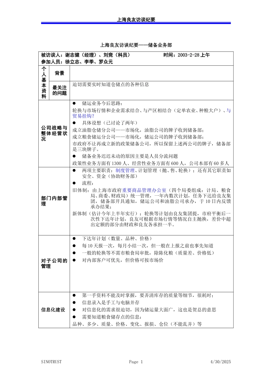 访谈纪录-储备业务部－030228-罗众元.doc_第1页