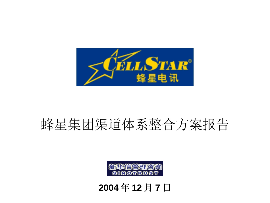 蜂星集团渠道整合方案报告.ppt_第1页