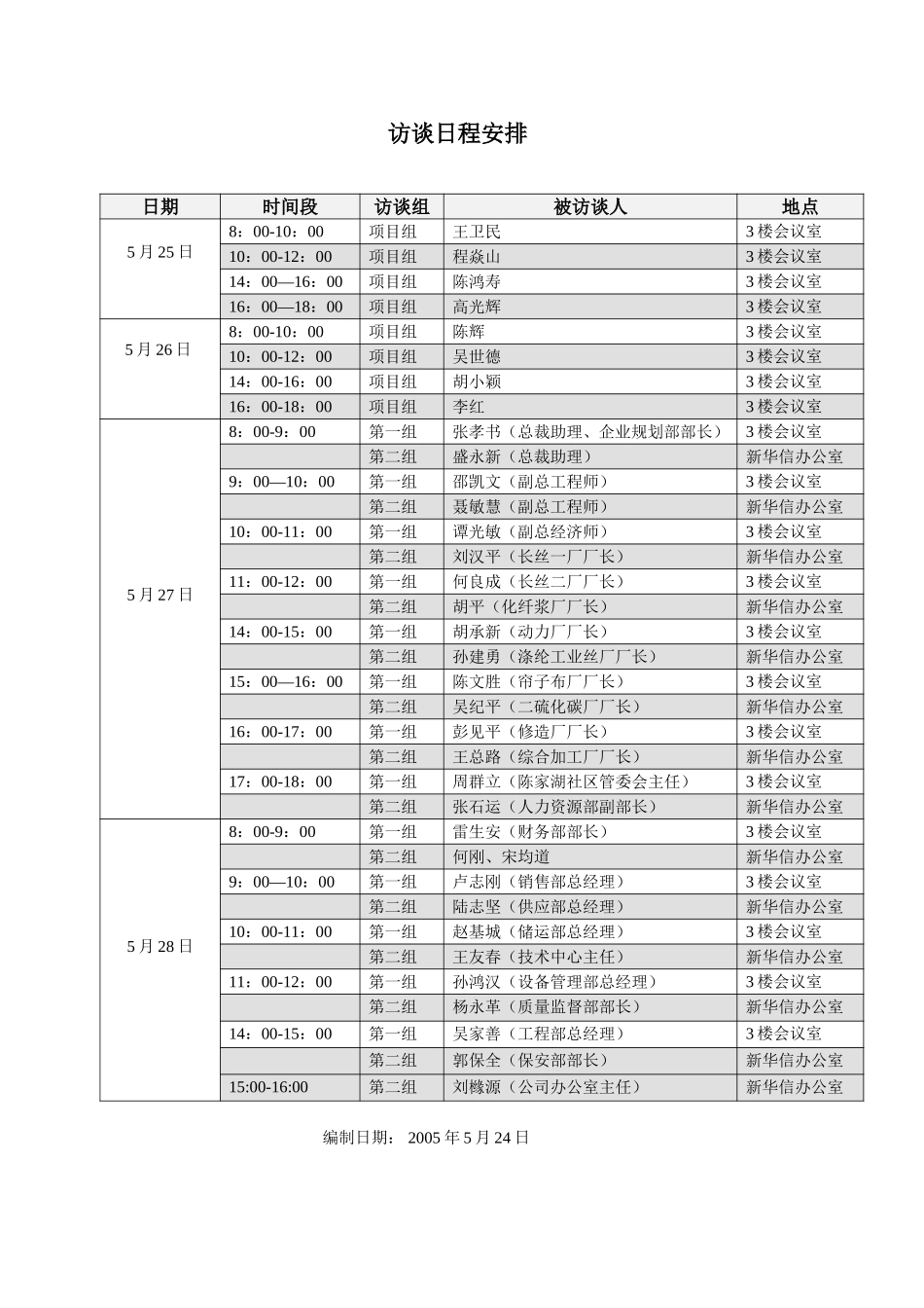 访谈日程安排.doc_第1页