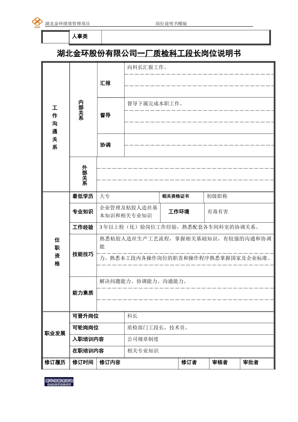 质检工段长岗位说明书.doc_第2页