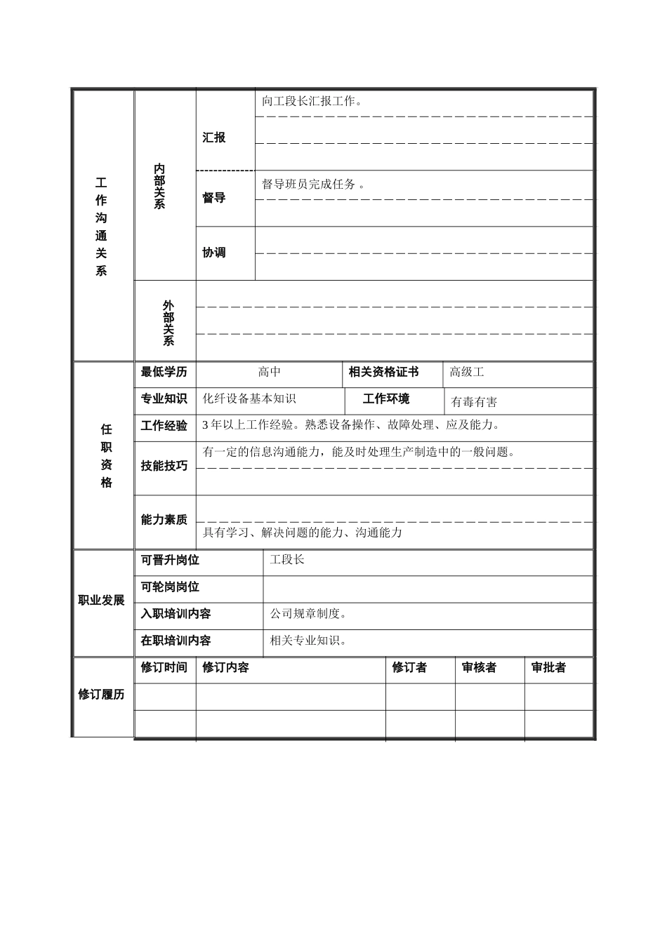保全工兼班长岗位说明书9.doc_第2页