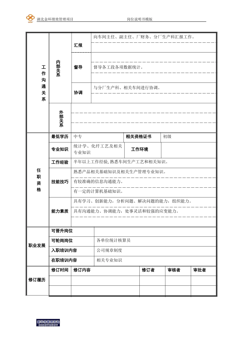 二厂原液车间统计员岗位说明书.doc_第2页