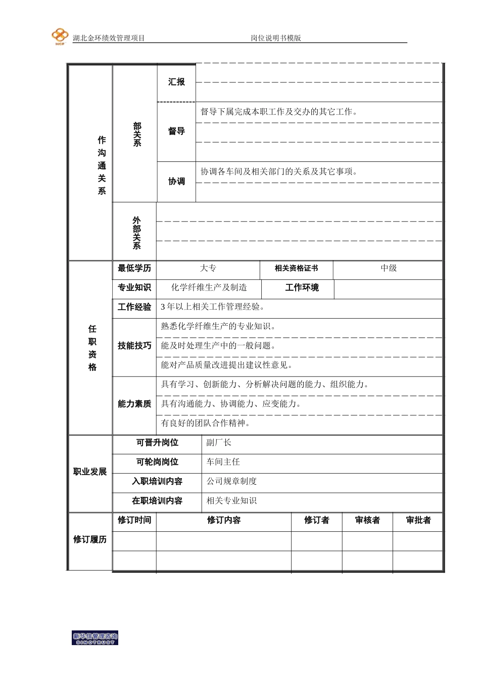 二厂生产科科长岗位说明书.doc_第2页