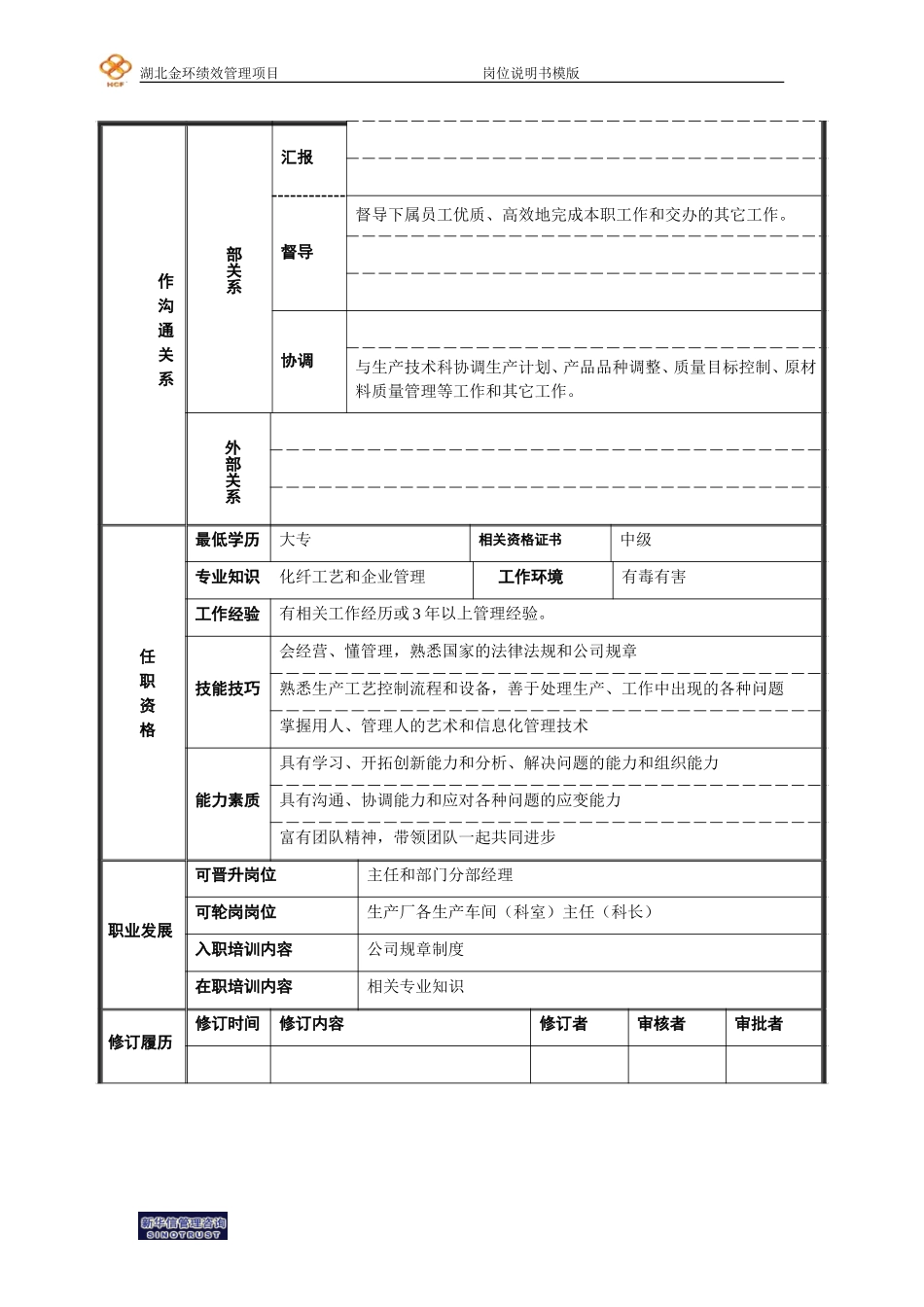 二厂纺丝车间工艺副主任岗位说明书.doc_第2页