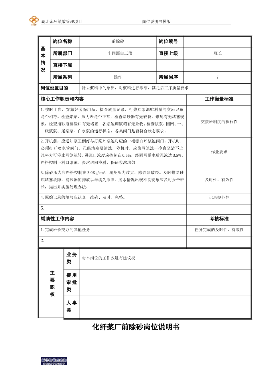 前除砂工岗位说明书.doc_第1页
