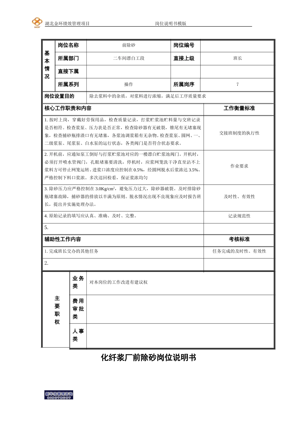 前除砂工岗位说明书.doc_第1页