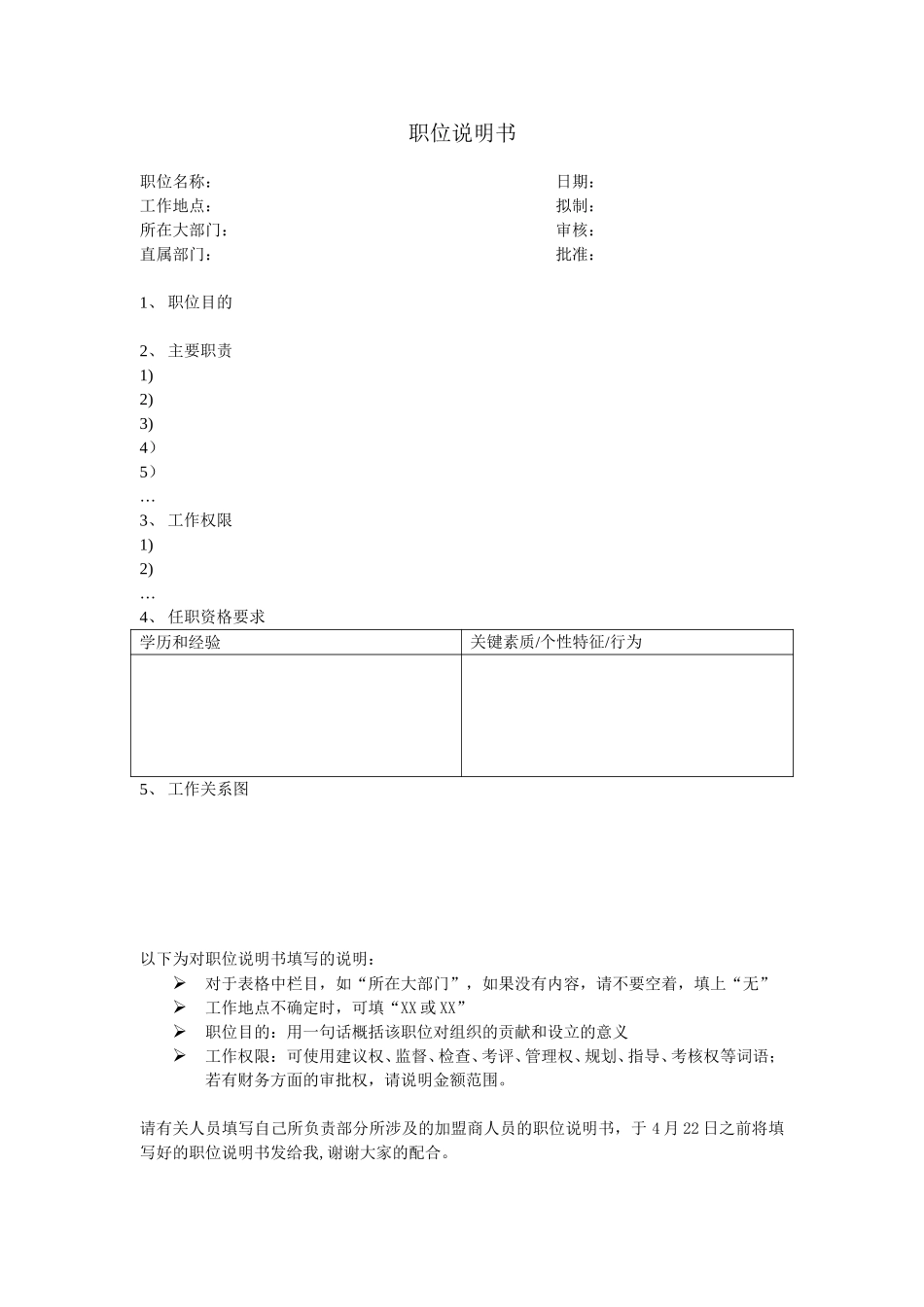 职位说明书空表.doc_第1页