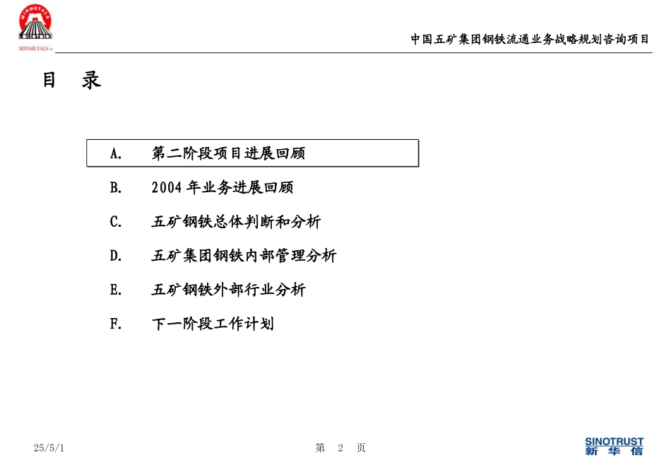 五矿钢铁板块战略规划中期报告-行业分析和内部诊断-Final.ppt_第2页