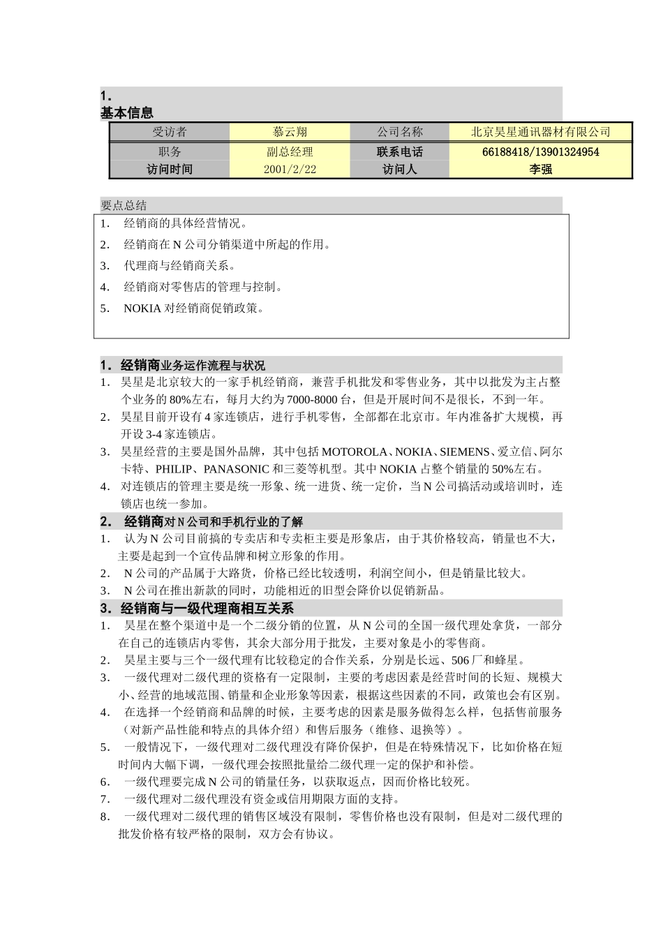 M-N项目访谈（昊星通讯-批发商1）.doc_第1页