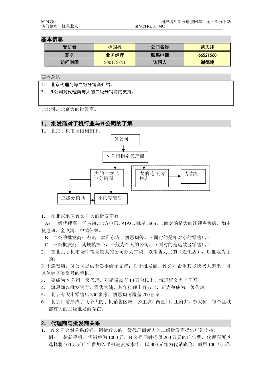 M-N项目访谈（凯思翔）2。21.doc_第1页