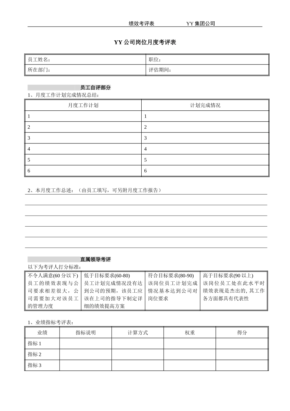 ABYY月度考核表.doc_第1页