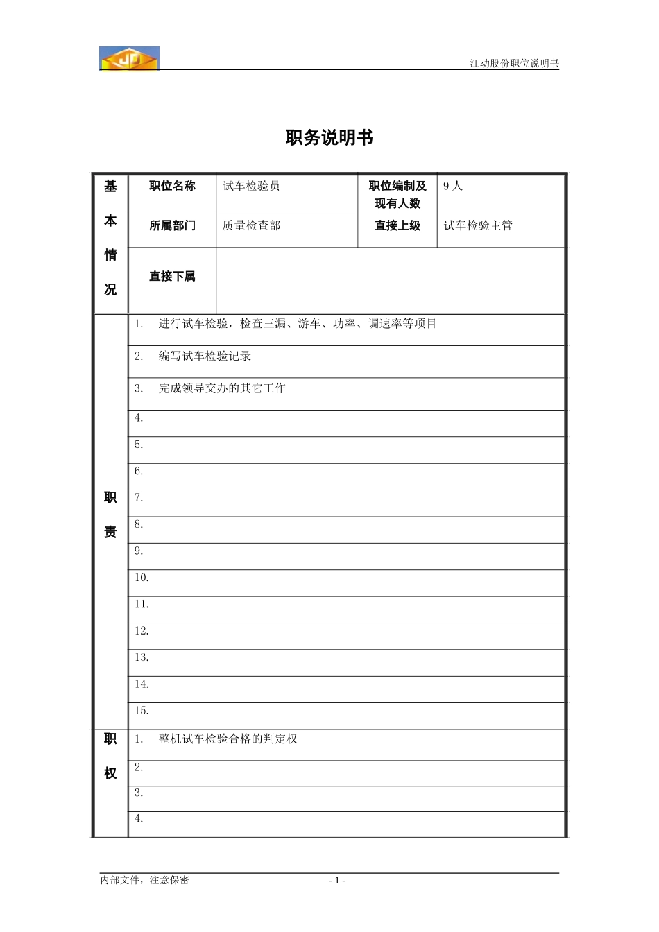 试车检验员职位说明书.doc_第1页