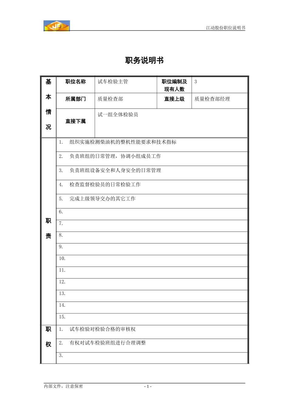试车检验专员职位说明书.doc_第1页