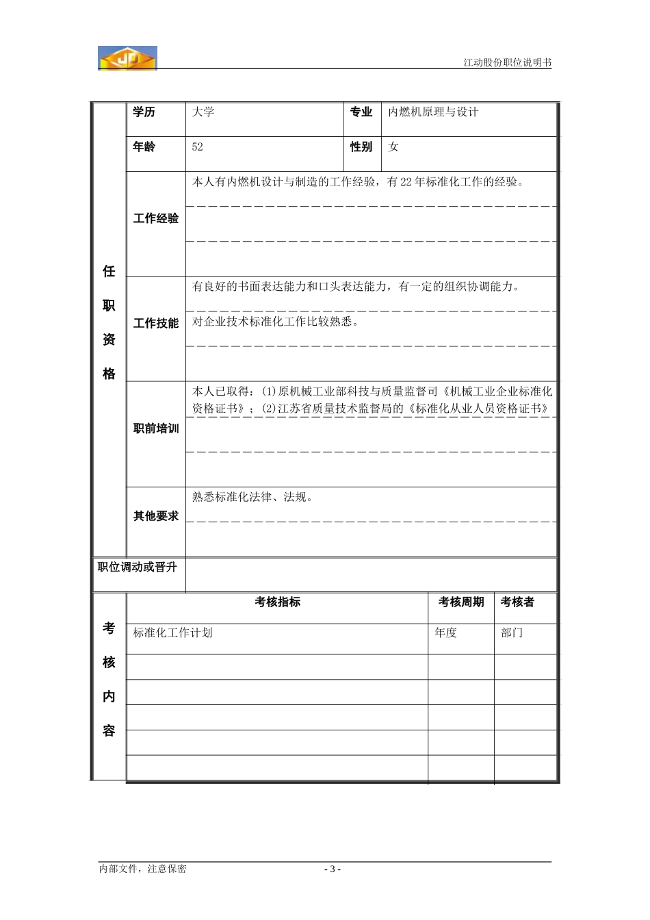 技术标准化管理员职位说明书.doc_第3页