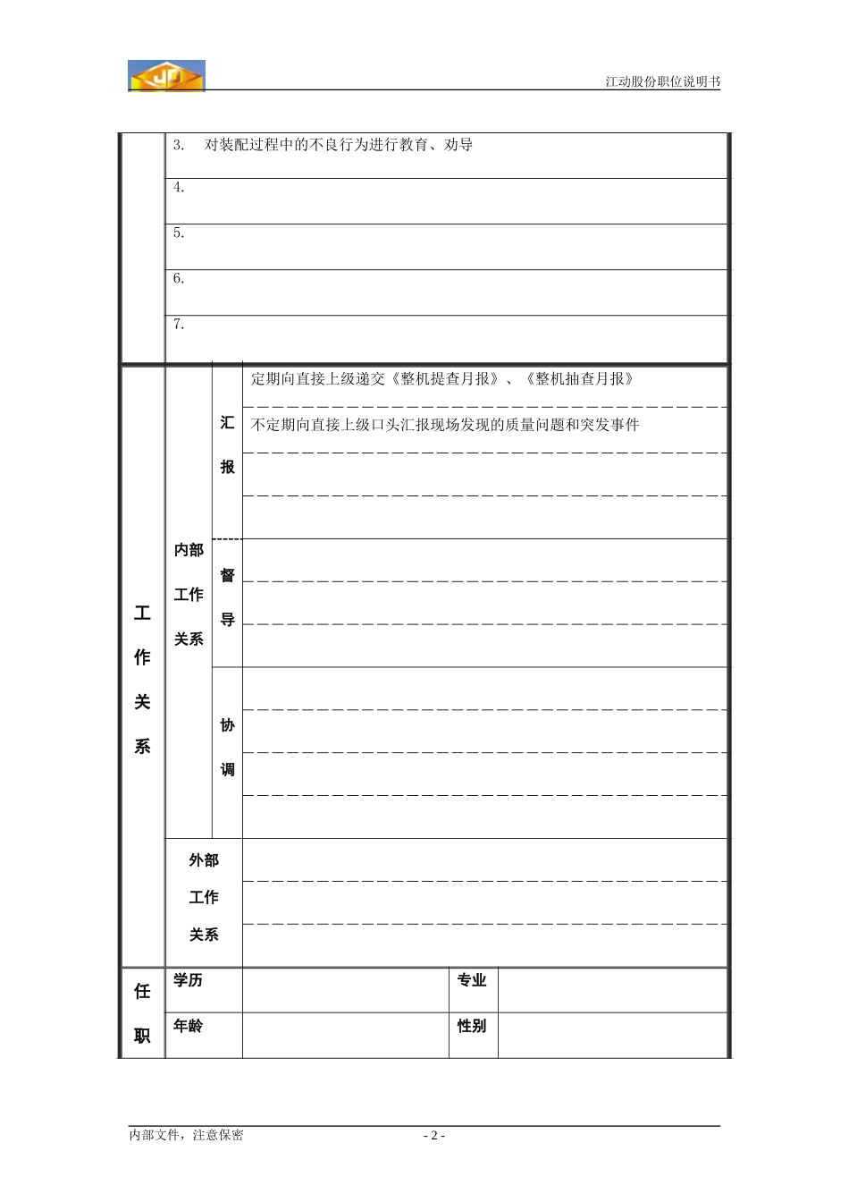 整机质量故障分析员职位说明书.doc_第2页