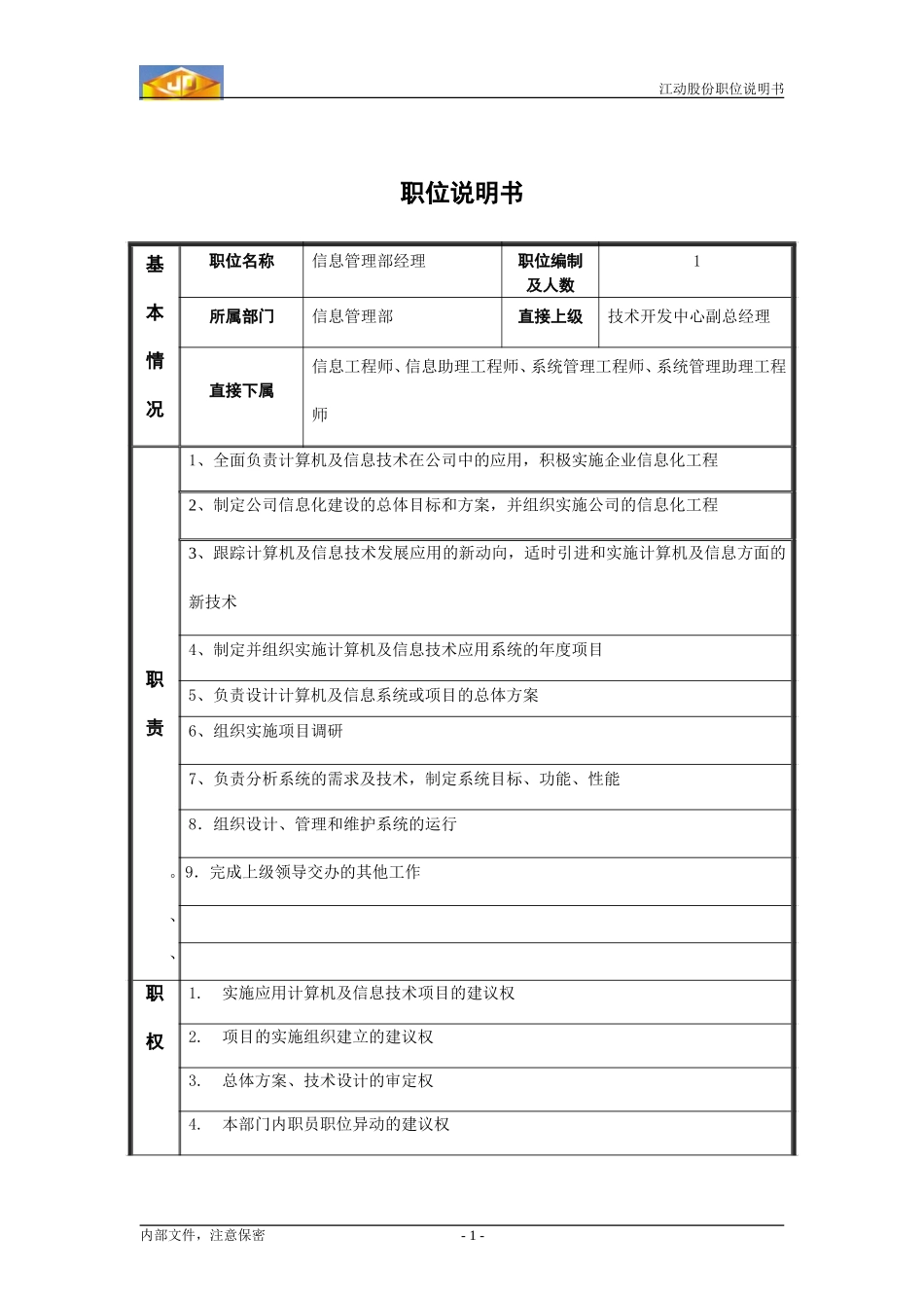 经理职务说明书.doc_第1页