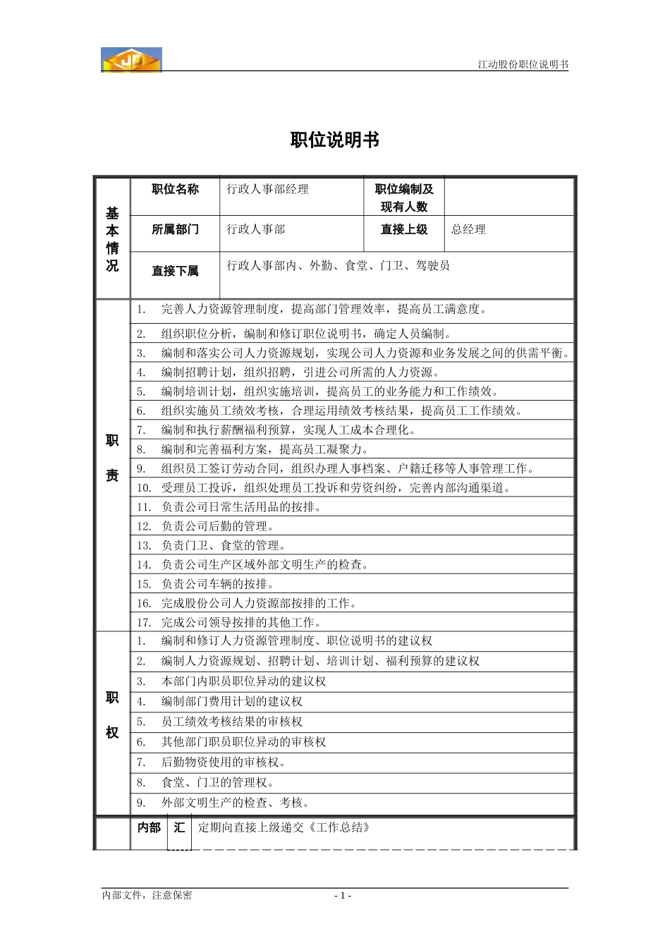 职位说明书1.doc_第1页