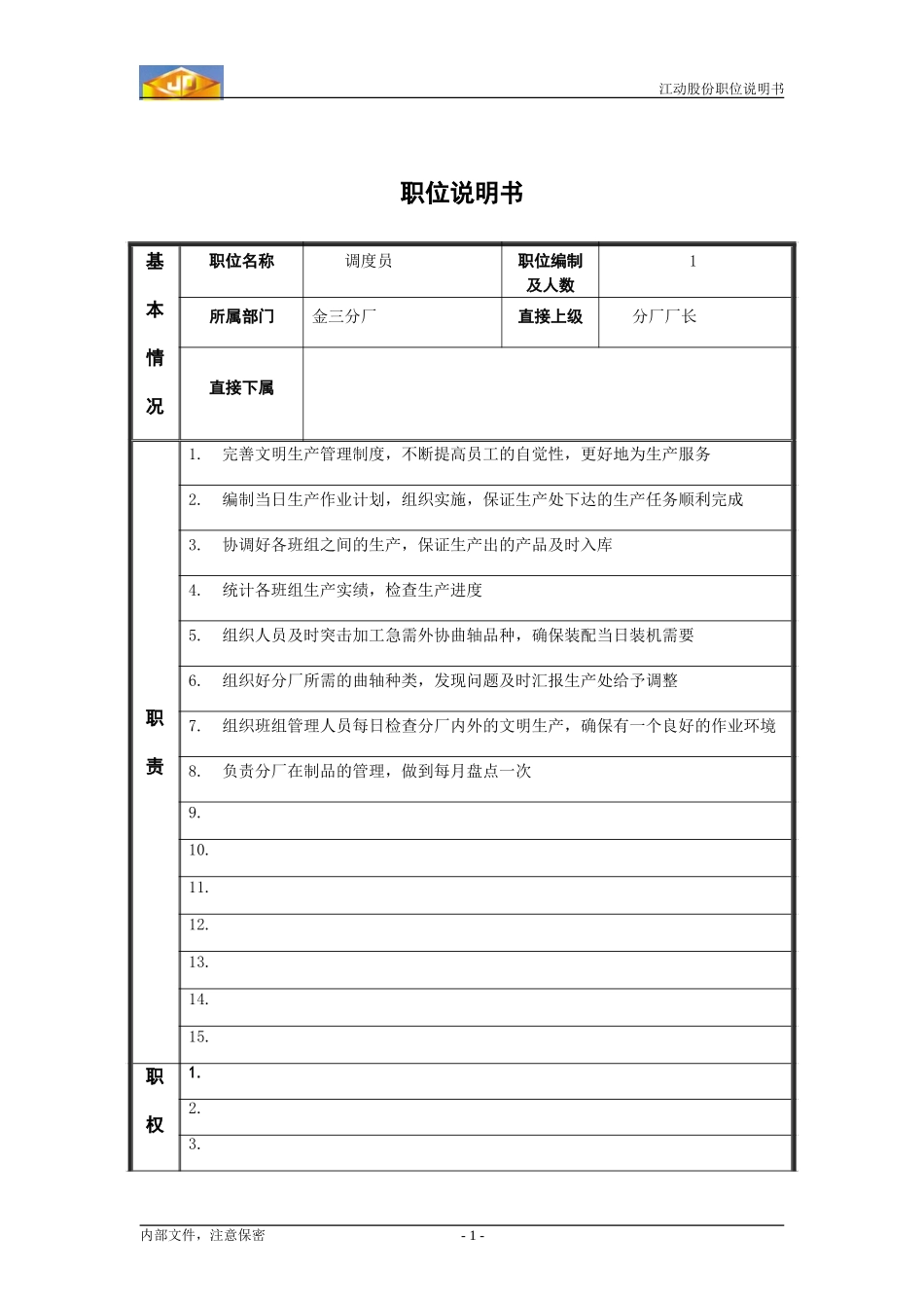 调度员职位说明书.doc_第1页