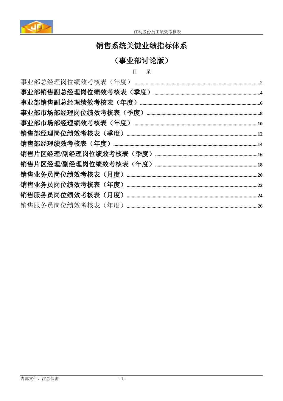 绩效考核指标---销售系统.doc_第1页
