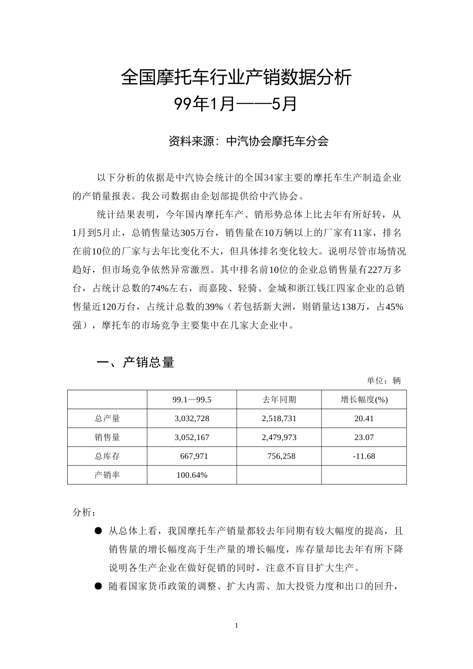 摩托车产销数据分析(1-5).doc_第2页
