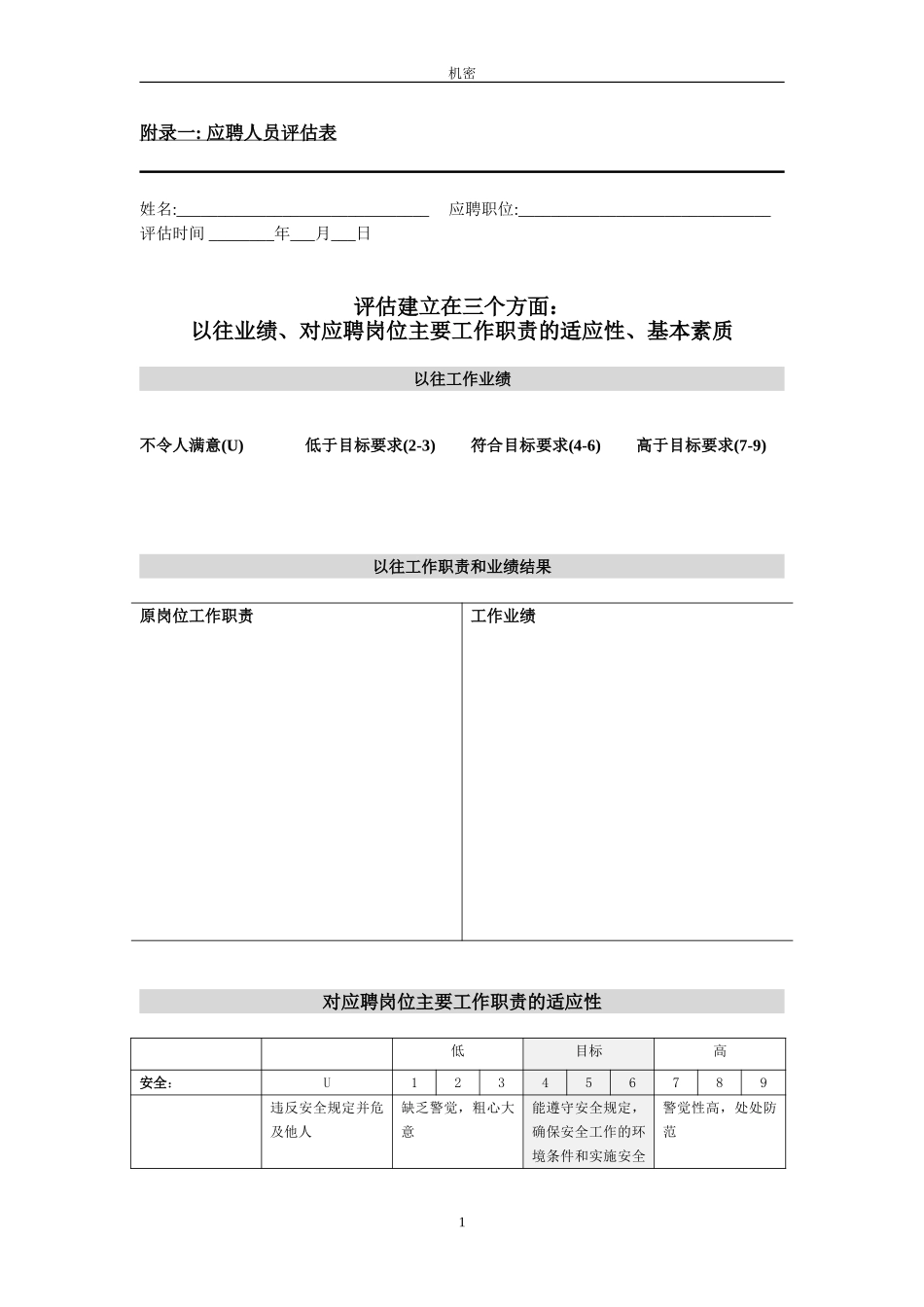 新华信-嘉陵工业- 应聘人员评估表.DOC_第1页
