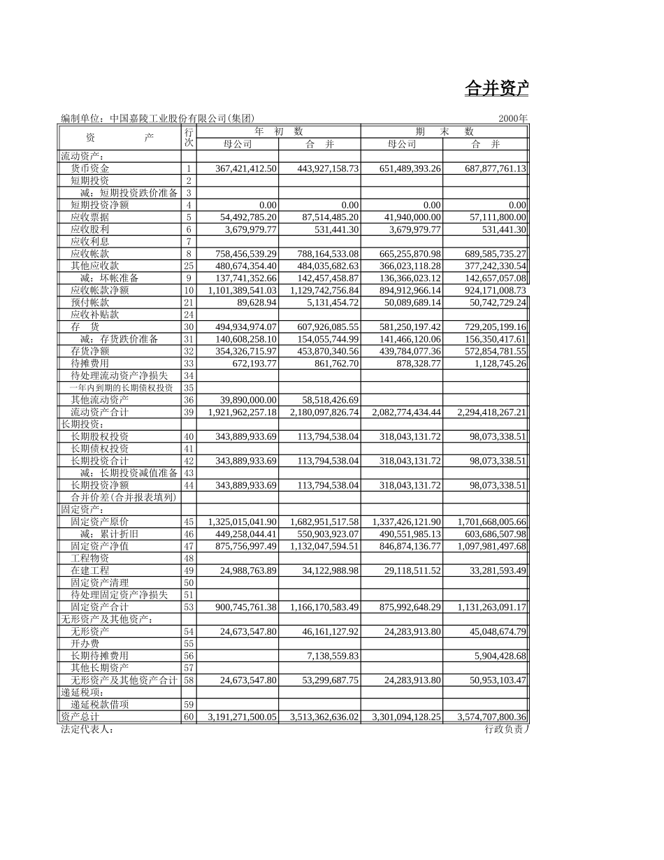 新华信-嘉陵-财务报表.XLS_第1页