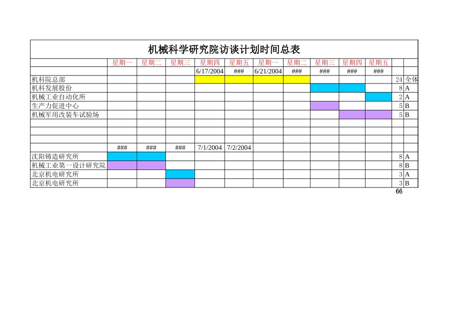 机械科学研究院访谈计划表－总体日程安排020.xls_第1页