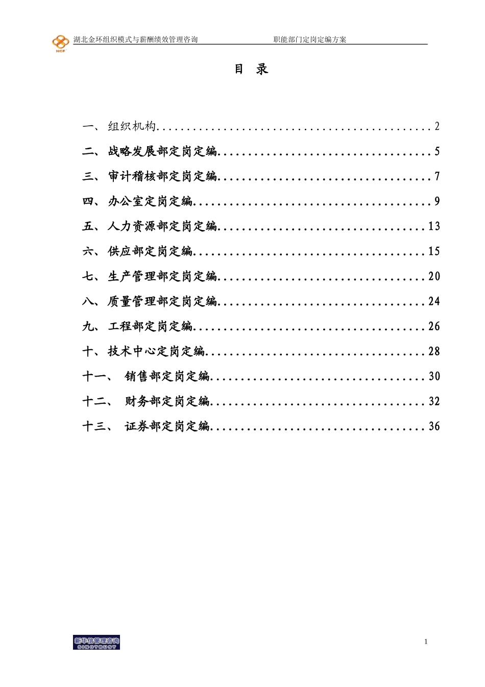 湖北金环职能部门定岗定编方案摘要版final.doc_第2页