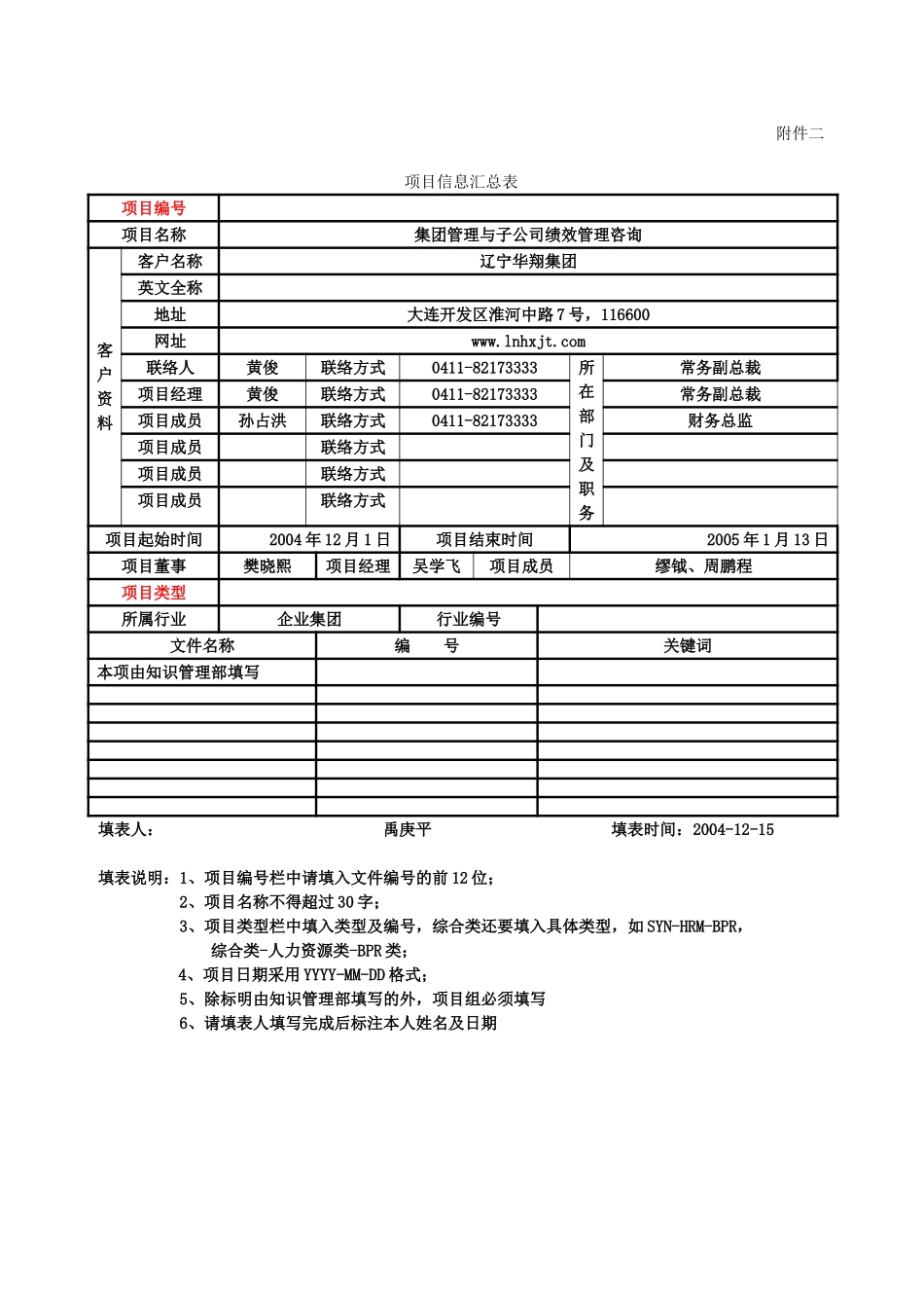 附件二项目信息汇总表20041215.doc_第1页