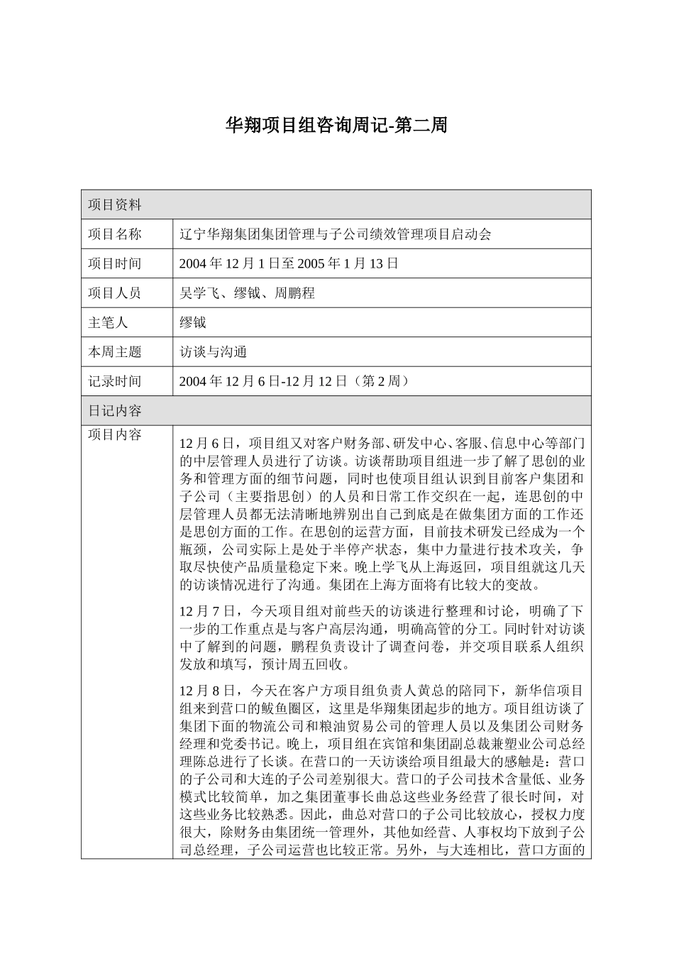 华翔项目周记－第2周.doc_第1页