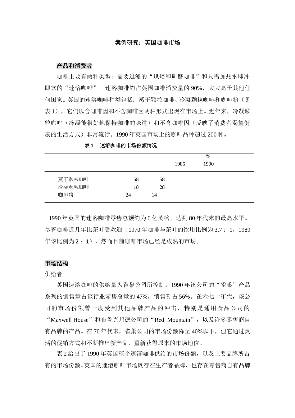 案例研究：英国咖啡市场.doc_第1页